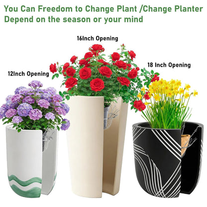 Adjustable Planter Insert - Plant Risers For Inside Pots | Heavy Duty Rustproof Stainless Steel Plant Pot With Chains | Adjustable Planter Fillers | For Outdoor Indoor Flower Potted Home