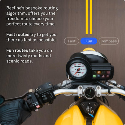 Beeline Moto II Classic Edition - Next Gen Motorcycle GPS Tracker | Compact Design, Waterproof Build, Simple Display & 14-Hour Battery | Glove Friendly Motorcycle Sat Nav Perfect for Adventure
