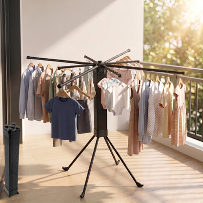 CHENKENI Foldable Clothes Drying Rack, Laundry Drying Rack Collapsible, Indoor Clothes Drying Rack, with 16 Clips Portable Clothes Drying Rack for Hanging Clothes, Indoor, Camping, Balcony, Outdoor