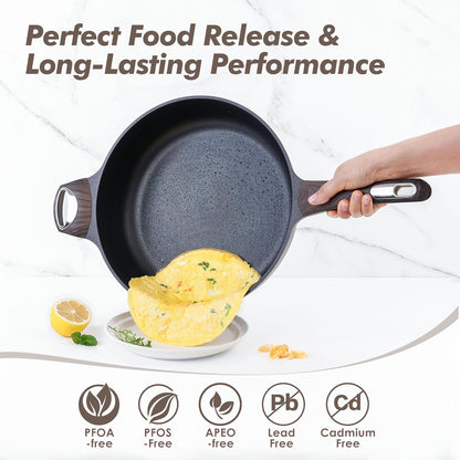 SENSARTE Nonstick Frying Pan - 12 Inch Deep Skillet with Lid | Healthy, PFOA-Free Cooking Pan