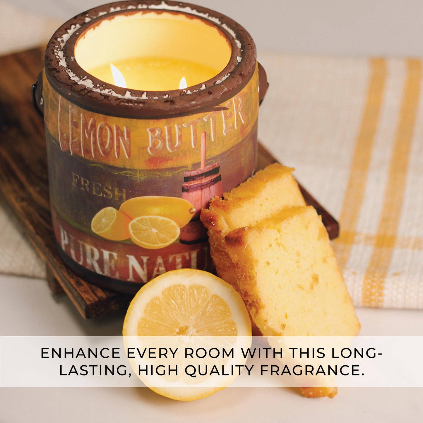 A CHEERFUL GIVER 95hr 20oz Scented Candle - Lemon Butter - Multi-Wick Glass Candle - Gifts For Men and Women