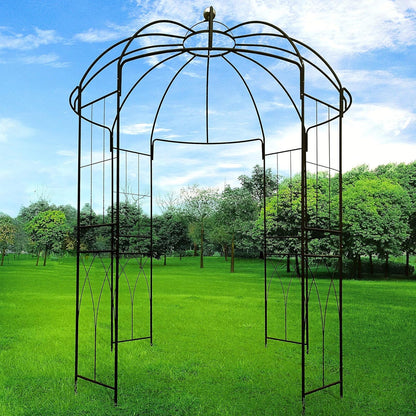 OUTOUR French Style Birdcage Shape Heavy Duty Gazebo,9'Highx 6‘6" Wide,Pergola Pavilion Arch Arbor Arbour Plants Stand Rack for Wedding Outdoor Garden Lawn Backyard Patio,Climbing Vines,Roses