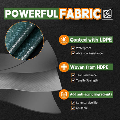 RAINDEWAY 30x50 Feet Tarp, Green Large Tarps,5.5 Mil Thick,Multipurpose Waterproof Poly Tarps Cover with Metal Grommets and Reinforced Edges