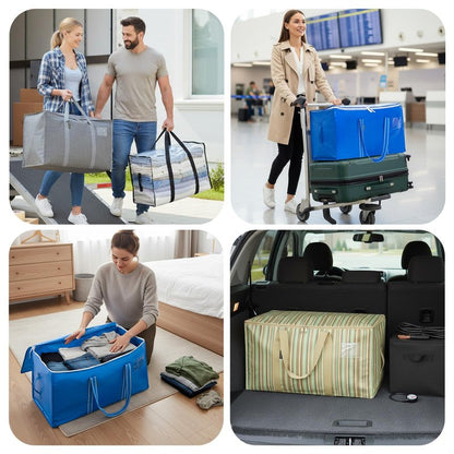 BALEINE 2-Pack Oversized Moving Bags with Reinforced Handles, Heavy-Duty Storage Tote for Clothes, Moving Supplies (Royal Blue, 2-Pack)