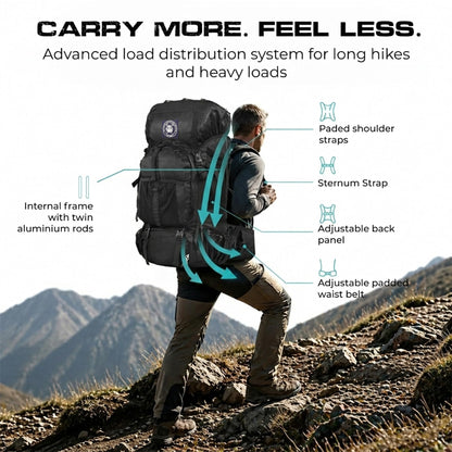 Stikage Expedition 80L Internal Frame Hiking Backpack for Men and Women – Lightweight Waterproof Trekking & Camping Backpack with Rain Cover – Adjustable Back Length, Hydration Bladder Compatible