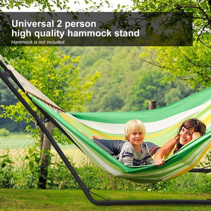 KOKEBREN Hammock Stand, Steel Hammock Frame Heavy Duty 550 LBS Capacity 2Person, Fits Hammocks 9 to 14 Ft, Portable Hammock Rack Adjustable Universal for Indoor Outdoor Backyard Camping Use