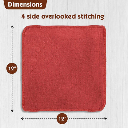 Nabob Wipers Auto Mechanic Shop Towels 500 Pack Bulk Shop Rags 100% Cotton Size 14"x14" Commercial Grade (500 Pack, Red)