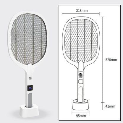WBM SMART 2 in 1 Electric Bug Zapper, Mosquitoes Trap Lamp & Racket, USB Rechargeable Electric Fly Swatter for Home and Outdoor Powerful Grid 3-Layer Safety Mesh Safe to Touch