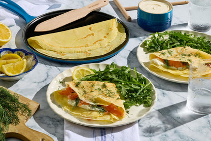 Le Creuset Enameled Cast Iron Traditional Round Crepe Pan, 10.25", Oyster