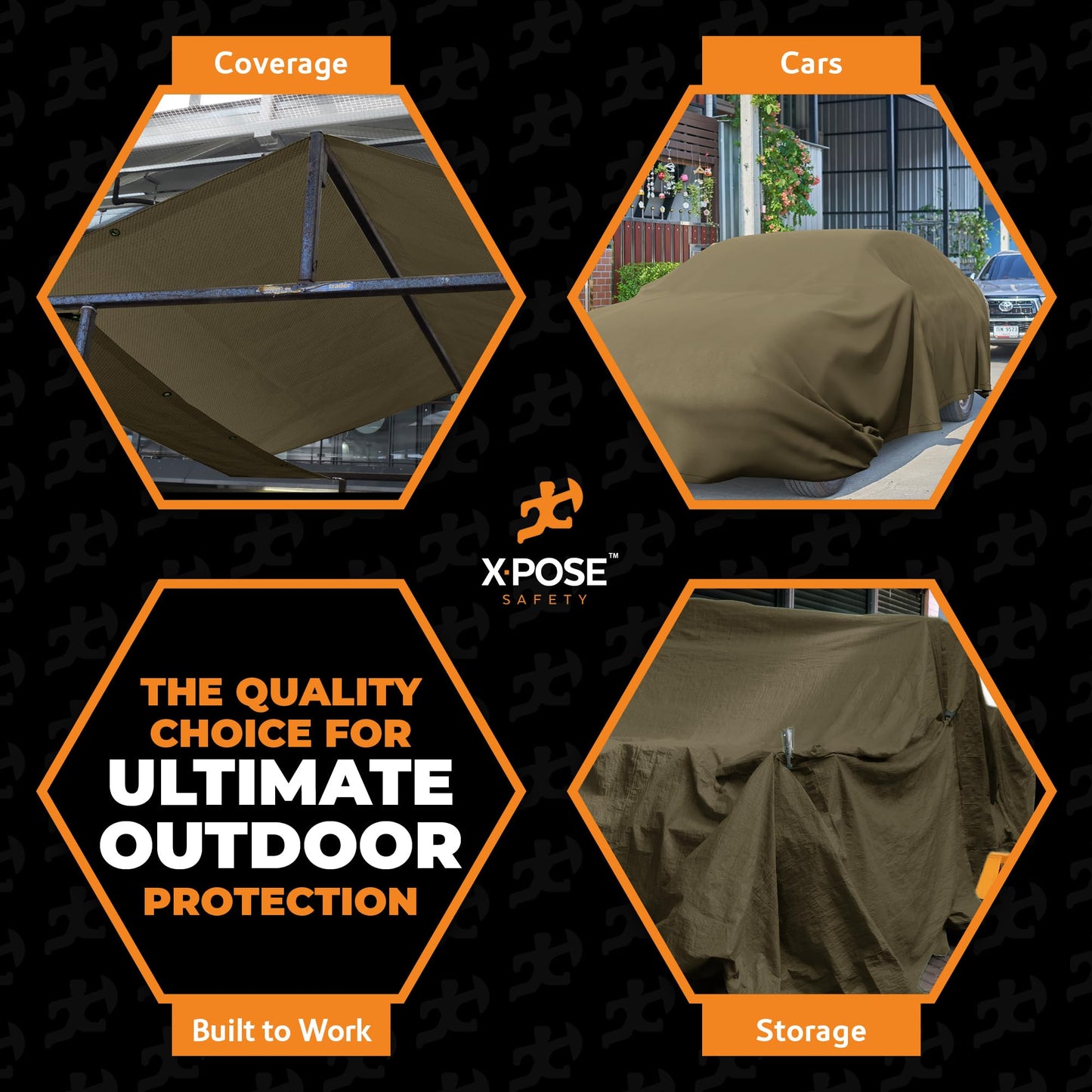 Xpose Safety Canvas Tarp - 10oz Olive Drab Canvas Tarps Heavy Duty Water Resistant with Brass Grommets- Multipurpose Outdoor Tarpaulin for Camping, Canopy, Trailer, Equipment Cover 12' x 24'