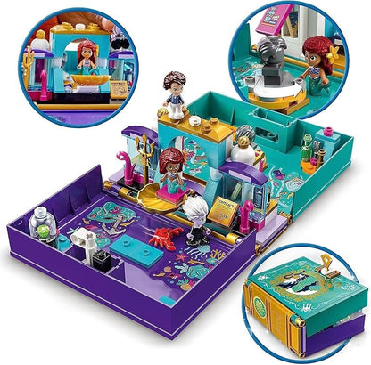 LEGO Disney Princess The Little Mermaid - Story Book Building Kit with Disney Princesses Gift for Children from 5 Years with Ariel Prince Eric and Ursula Plus Crab Figure by Sebastian 43213