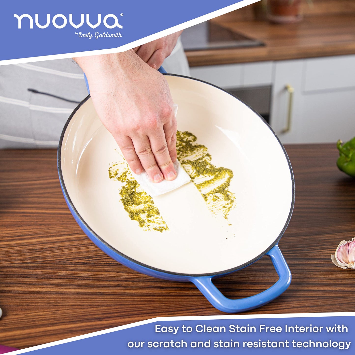 Nuovva Enamelled Cast Iron Cookware Bundle – Dutch Oven Pot with Lid & Double Bread Loaf Pan – Premium Cookware Set for Baking, Roasting & Everyday Cooking