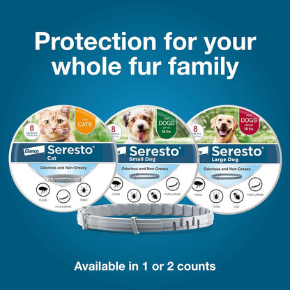 Seresto Flea & Tick Collar for Dogs Over 18 lbs - Vet-Recommended 8-Month Treatment & Prevention