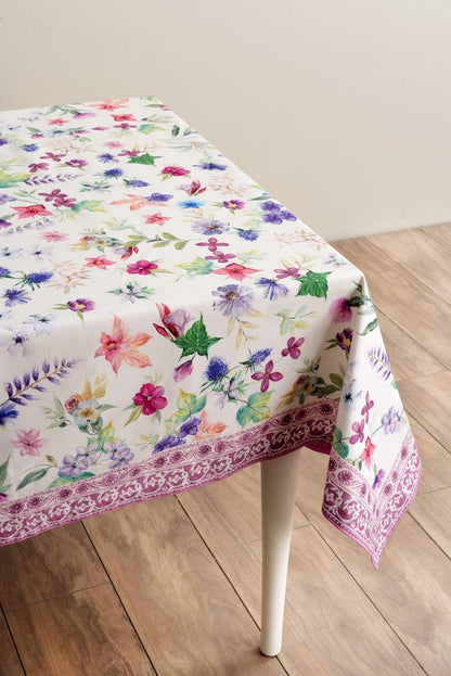 Maison d' Hermine Table Cloth Square Table 100% Cotton 54 x 54 Inches Tablecloth Reusable Decorative for Dining Kitchen Room Farmhouse Home Gifts for Mothers Day Spring Summer - Chardon