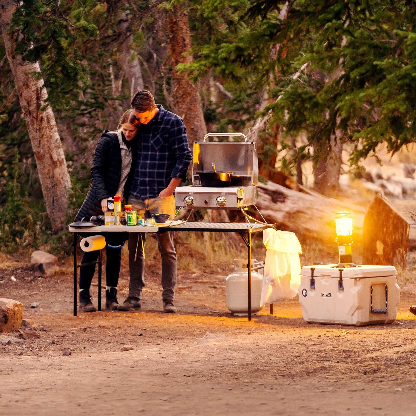 LIFETIME Folding Tailgate Table with Grill Rack, Portable Outdoor Camping Station, 5-Foot