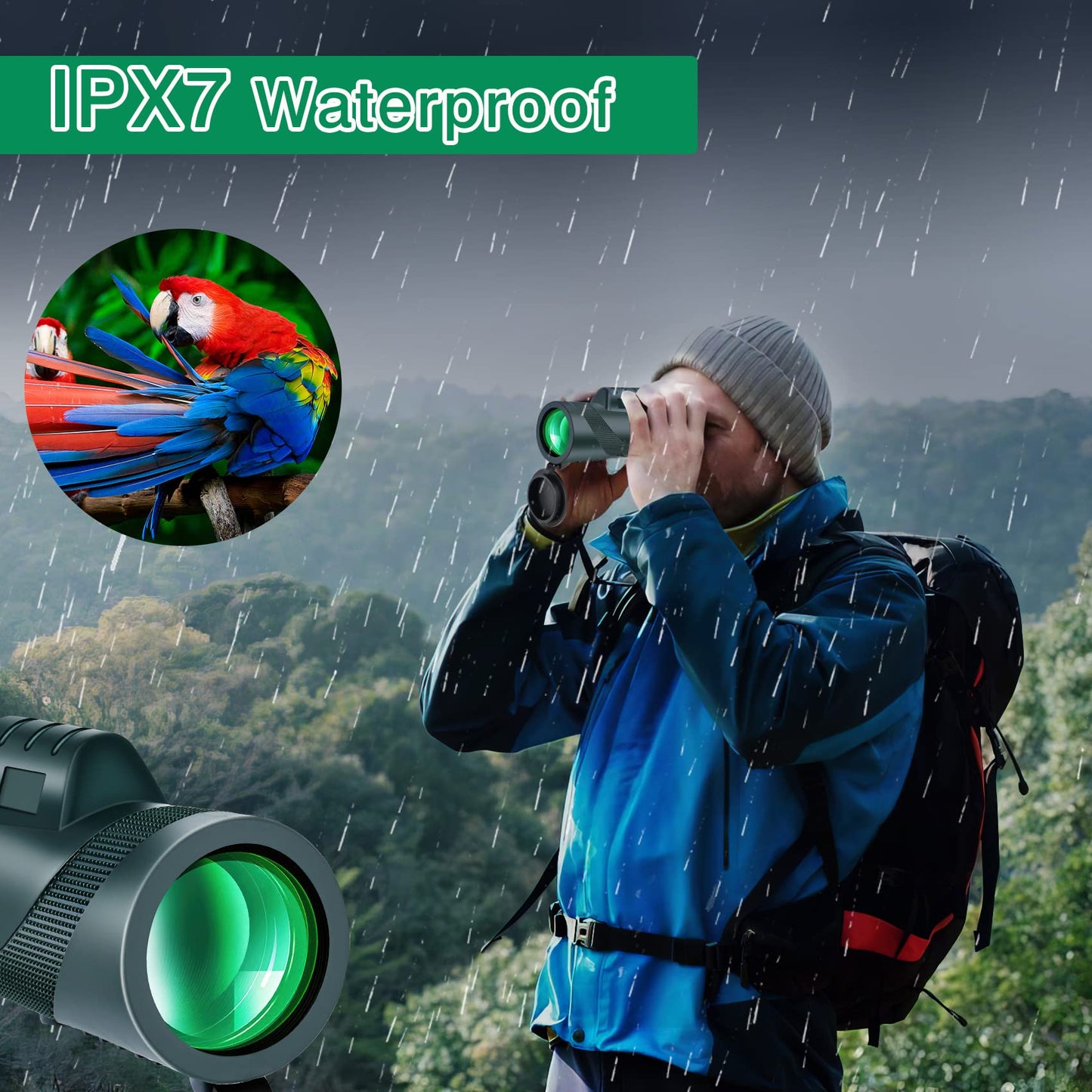 80x100 High-Power Binoculars Two-Piece Set with Phone Mount and Tripod, Featuring BAK4 Prisms and FMC-Coated Lenses Ideal for Hunting,Stargazing,Birdwatching,Wildlife Observation, Camping, and Hiking