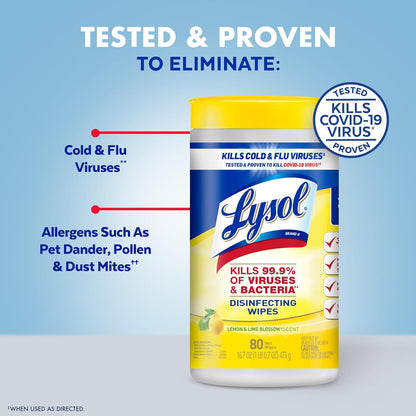 Lysol Disinfecting Wipes Bundle - All-Purpose Multi-Surface Cleaner | 80 Count (4 Pack)