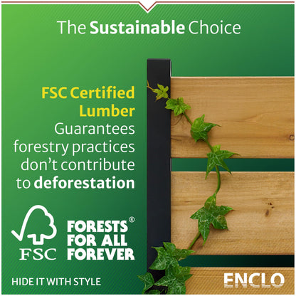 5ft H x 3.2ft W (1 Panel) No Dig Enclo Fairmont Cedar Wood Privacy Screen, Great to Hide Trash Cans, Decorative Patio Screen, Outdoor Privacy Fence Panel, Air Conditioner Barrier, EC18043