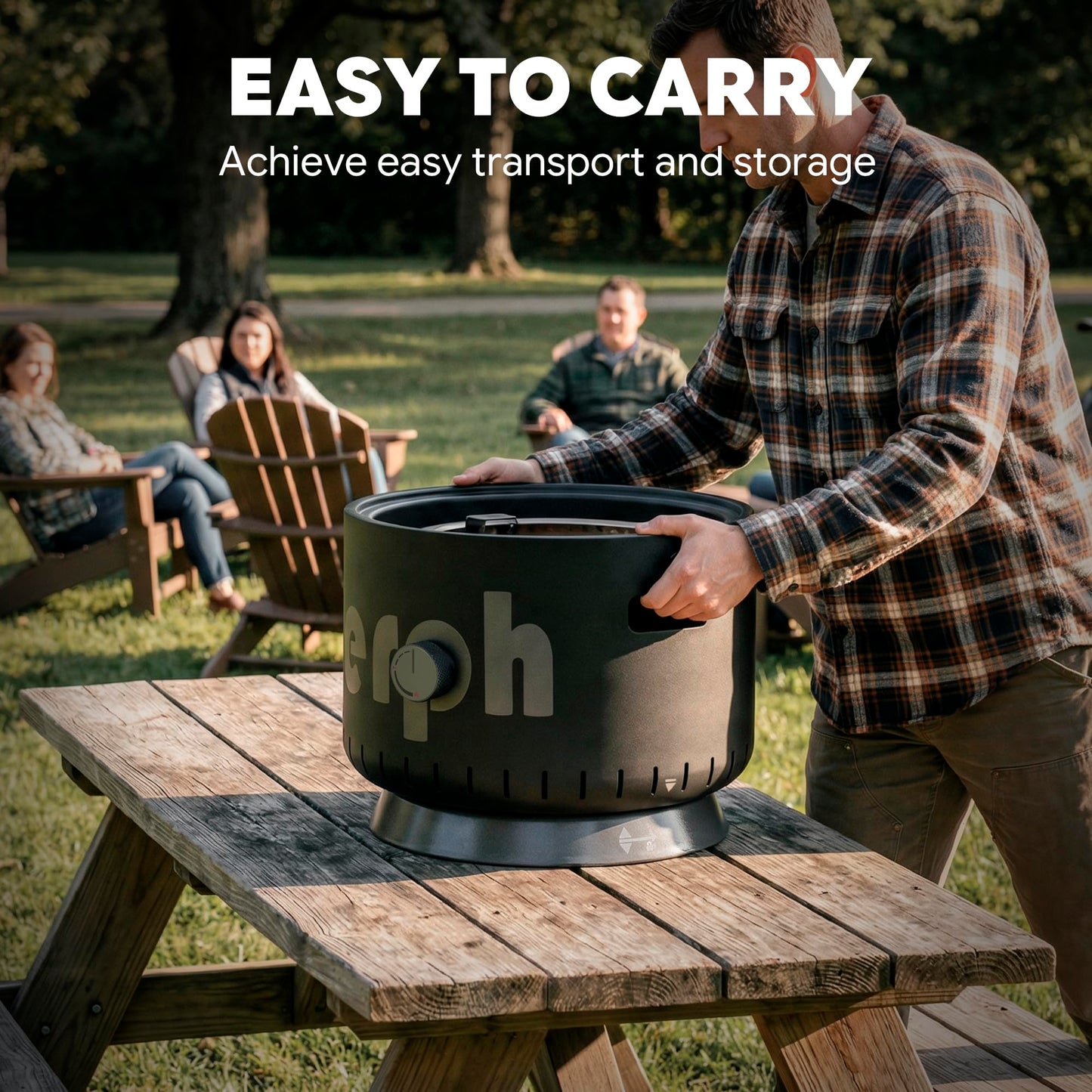 Werph 17-Inch Compact Propane Gas Fire Pit, 58,000 BTU, Lightweight with Locking 2-in-1 Lid & Pumice Stones, Perfect for Camping, RV, Picnic, Fishing, and Backyard, Black