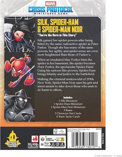 Asmodee Marvel: Crisis Protocol Silk Spider-Ham &amp Spider-Man Noir Character Pack - Tabletop Superhero Game Ages 14+ 2 Players 90 Min Playtime