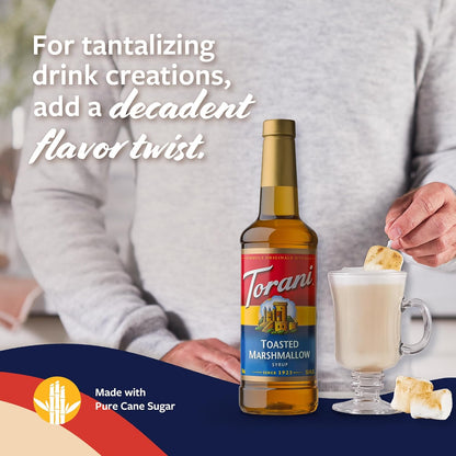 Torani Coffee Syrup - Toasted Marshmallow Flavor for Drinks | 25.4 Fl Oz with Pump Included