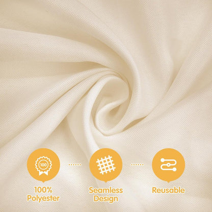 BRILLMAX 6 Pack Beige Tablecloths 60 x 102 Inch for 6ft Rectangle Tables - 150 GSM Polyester Fabric, 15" Standard Drop, Water, Stain & Wrinkle Resistant Cloth Cover for Wedding Banquet Dining Buffet
