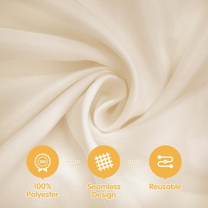 BRILLMAX 6 Pack Beige Tablecloths 70 x 120 Inch for 6ft & 8ft Rectangle Tables - 150 GSM Polyester Fabric, Universal Fit, Water, Stain & Wrinkle Resistant Cloth Cover for Wedding Reception Banquet