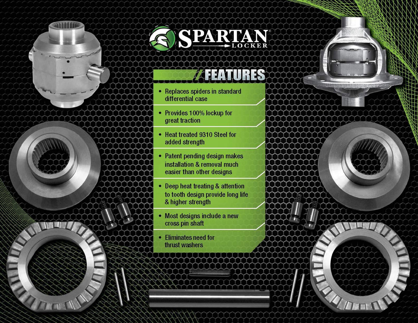 USA Standard Gear Spartan Locker for Dana 30 diff, 27 Spline, Includes Heavy-Duty Cross pin Shaft