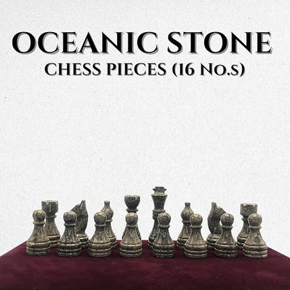 Handcrafted Premium Marble Chess Pieces Set – Elegant 32-Piece Replacement for 12-15 Inch Chess Boards Storage Box (Verona and Grey)