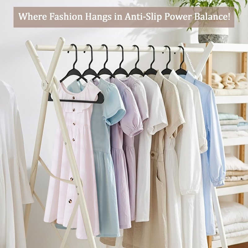 Utopia Home Plastic Hangers 20 Pack - Perfect Space Saving Clothes Hanger - Durable and Strong - Perfect Closet Organizers with Shoulder Grooves (Black)