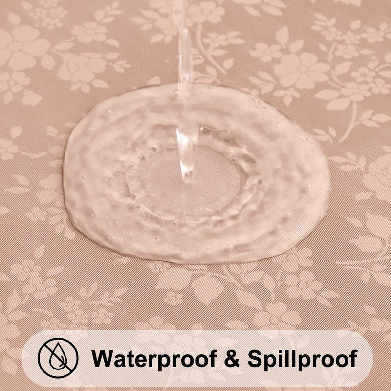 Smiry Rectangle Table Cloth, Waterproof Heavy Duty Vinyl Tablecloths, Wipeable Washable Table Cover for Kitchen and Dining Room (Tan, 52" X 70")