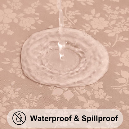 Smiry Rectangle Table Cloth, Waterproof Heavy Duty Vinyl Tablecloths, Wipeable Washable Table Cover for Kitchen and Dining Room (Tan, 52" X 70")