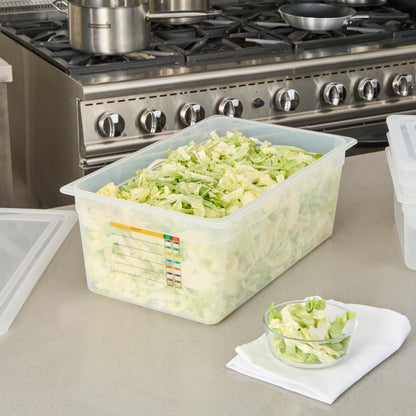 Restaurantware Food Storage Container 10 Pack of 20.7 x 12.6 x 7.8 Inches Plastic Stackable Storage Box White Reusable Label Container Dishwasher Safe For Restaurants And Kitchens