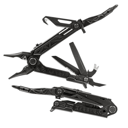 Gerber Gear Center Drive Rescue - Multitool Knife with Pliers, Strippers & Strap Cutter - Portable EDC Tactical Gear for Camping & Outdoor - Utility Tool - Molle Fabric Sheath- Made in USA - Black
