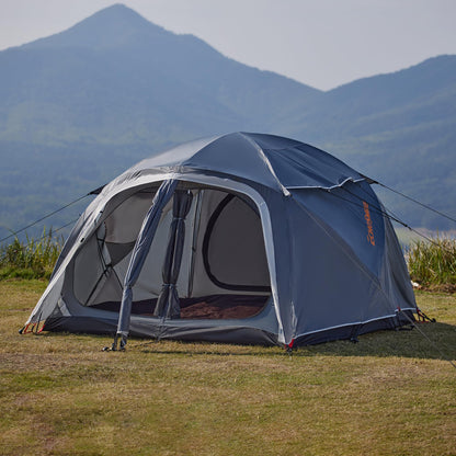 EchoSmile 3-5 Person Family Camping Tent, Waterproof Windproof Heavy Duty Dome Shelter, Easy Setup Multi-Pole Cabana with Extra Storage Room for Wet Bags & Shoes, Outdoor Hiking Travel -Gray