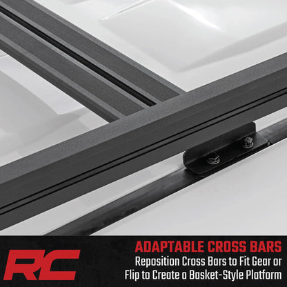 Rough Country Roof Rack System for Toyota Land Cruiser (2024-2025) - Aluminum Overland Cargo Carrier with T-Slot Mounting System, Adjustable Cross Bars