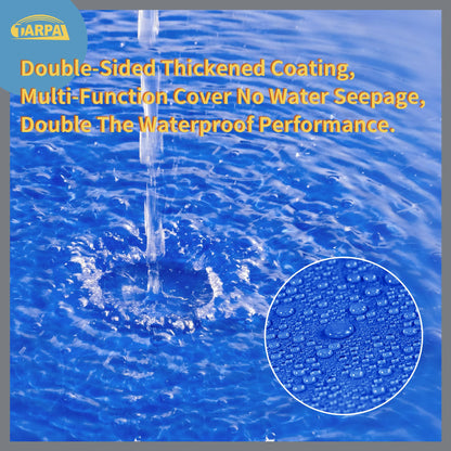 TARPAL 30x50 feet Blue tarp, 8mil Medium Duty tarps Waterproof, Tear Resistant with Metal Grommets, Suitable for Outdoor Tent Emergency rain Cover,Floor tarp,and Other uses.