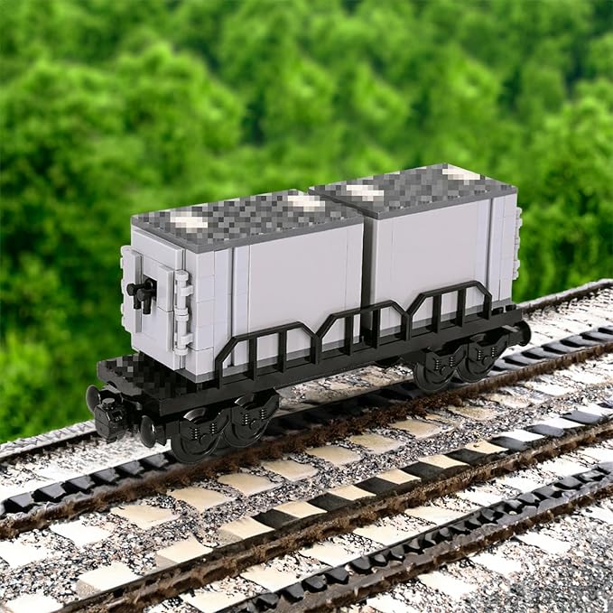 6IN1 City Freight Train Car Building Set DIY Toys for Teens and Adults Compatible with Lego 630 Building Accessory (Stone Cart)