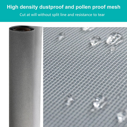 High Density dustproof and Pollen Proof net Window Screen mesh roll Used to Replace Screen Windows and Doors (Grey high-Density mesh,787''×37''(2000×95cm)