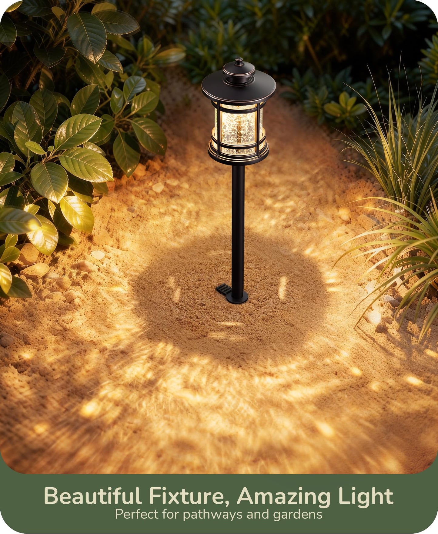 EDISHINE Low Voltage Landscape Lighting, 3.4W 155LM 12V 3000K Wired Pathway Lights, Outdoor Waterproof Electric Landscape Path Lights, 50,000H LED for Yard, Garden, Driveway, 4 Pack