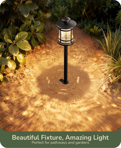 EDISHINE Low Voltage Landscape Lighting, 3.4W 155LM 12V 3000K Wired Pathway Lights, Outdoor Waterproof Electric Landscape Path Lights, 50,000H LED for Yard, Garden, Driveway, 4 Pack