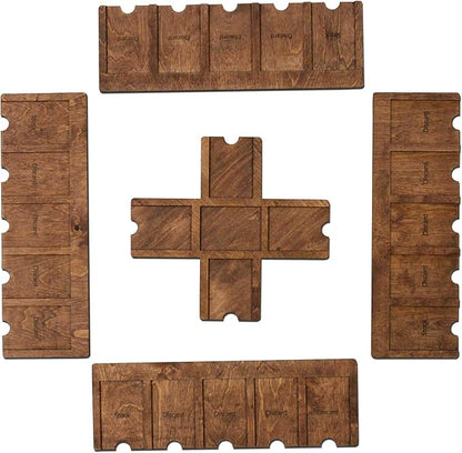 Custom Compatible with SKIPBO Card Game Player Organizers - Compatible with SKIPBO Game Board - Handmade Compatible with SKIPBO Gameboard | Complete set - 4 Player Trays + 1 Center Console | Red Oak