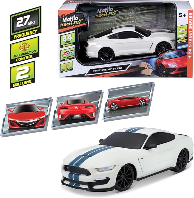 Maisto Tech R/C 1:24 Scale 2.4 GHz 2016 Ford Shelby GT350 White