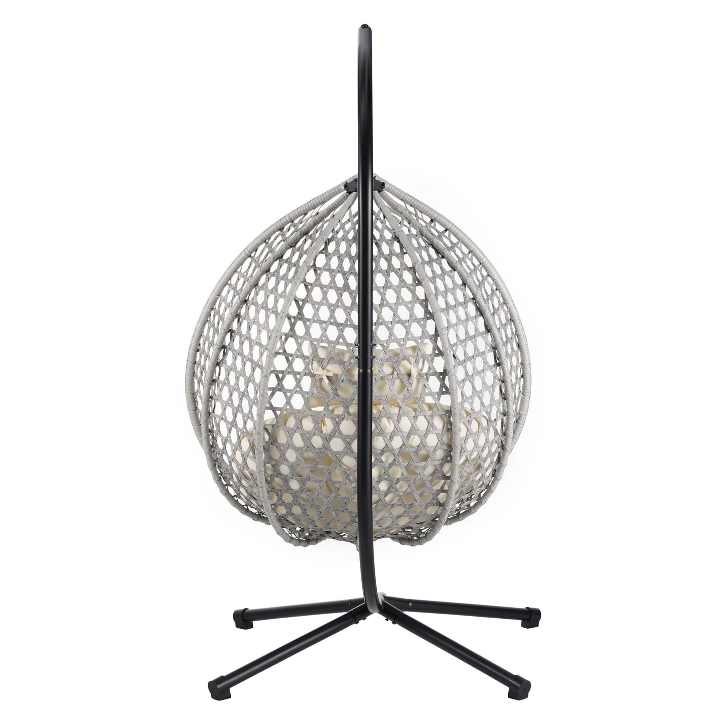 Merax Egg Hanging Chair with Stand, Indoor/Outdoor Swinging Wicker Hammock Chair for Patio, Garden, or Living Room