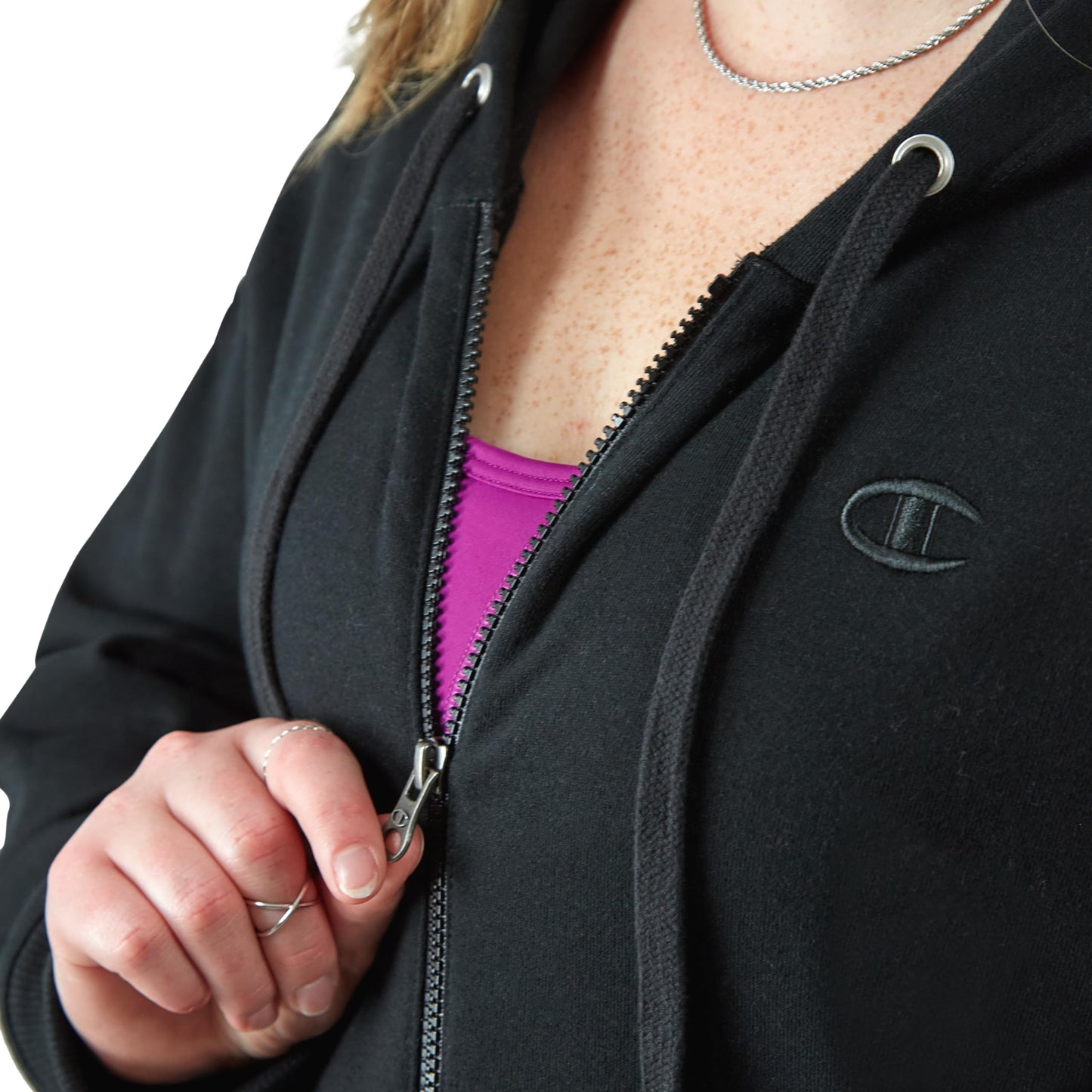Champion Women's Full-Zip Hoodie, Powerblend, Fleece Sweatshirt, Hoodie Sweatshirt for Women