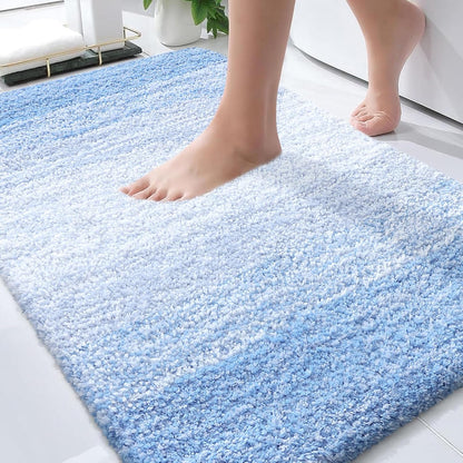 OLANLY Bathroom Rugs Mat - Extra Soft Microfiber Bath Rug | Quick Dry, Machine Washable, 30x20, Light Blue