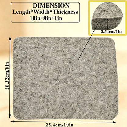 Memfish Wool Needle Felting Pad,10x8x1 inch Needled Felt Mat Block Thick and Firm Base Including Pair of Leather Finger Guards (10in*8in)