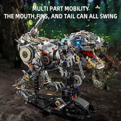 Ideas Mechanical Tyrannosaurus Building Set with Light Creative Jurassic T-Rex Animal Toy for Home Office Decor Compatible with Lego Dinosaur Gift for Adult Teens Boys 8-12(1268 PCS)