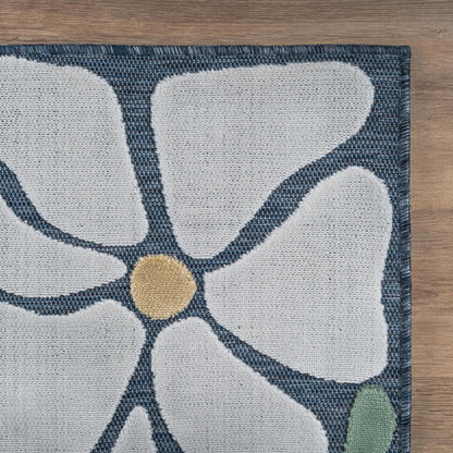 Beverly Rug Outdoor Rug 10x14 Large Modern Floral Tropical Area Rugs for Outdoor and Indoor Patio Easy to Clean Non Shedding Living Room Porch Garden Washable Outside Carpet (10 x 14 Midnight)