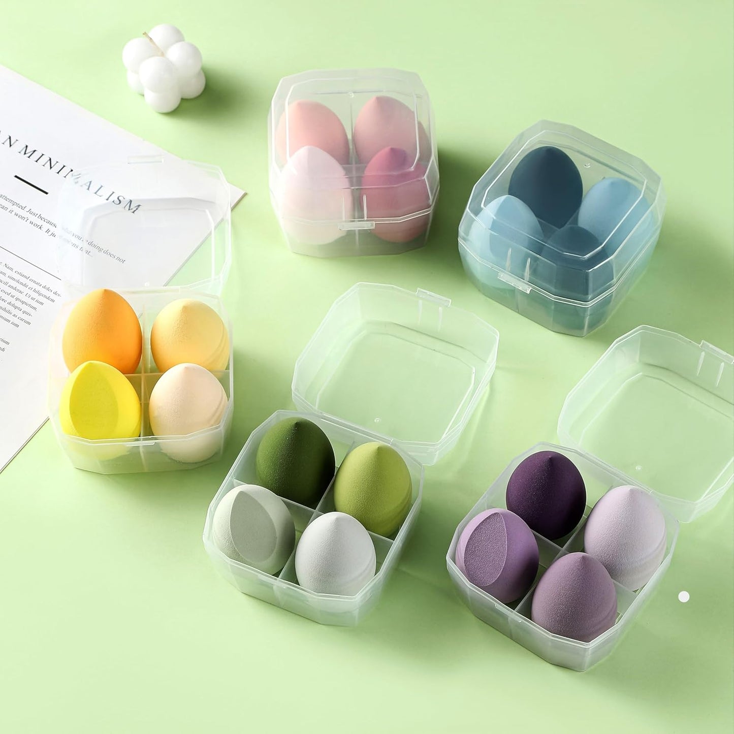 4 Pcs Makeup Sponges Blender Set Professional Beauty Sponge Foundation Blending Blender Beauty Sponge For Makeup Tool with Gift Box Latex-Free Dry Wet Use Foundation Cosmetic Makeup Accessories